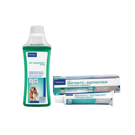 Zestaw do zębów VIRBAC enzymatyczna pasta + płyn 250 ml
