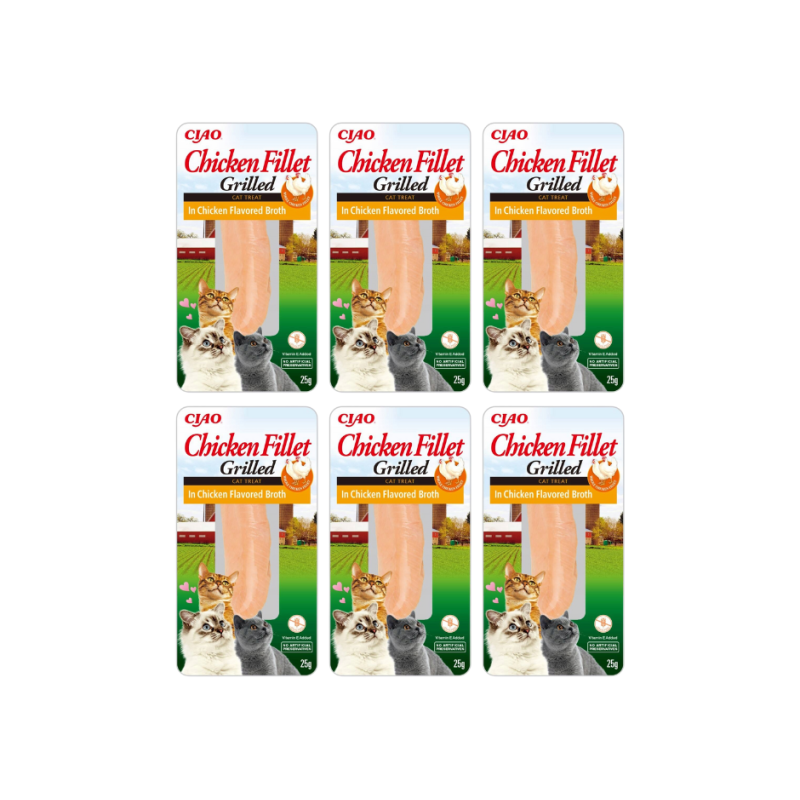 Inaba Cat Chicken Fillet In Chicken Broth, 6 x 25 g