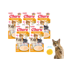 Inaba Ciao Churu Chicken Przysmak dla kota  5 x 4x14g + GRATIS