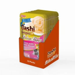 Inaba Cat Dashi Delights Flakes Chicken Salmon 12 x 40g