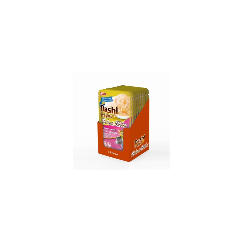 Inaba Cat Dashi Delights Flakes Chicken Salmon 12 x 40g