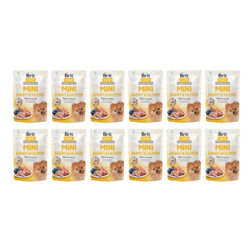 BRIT CARE MINI POUCH RABBIT&SALMON 12 x 85g