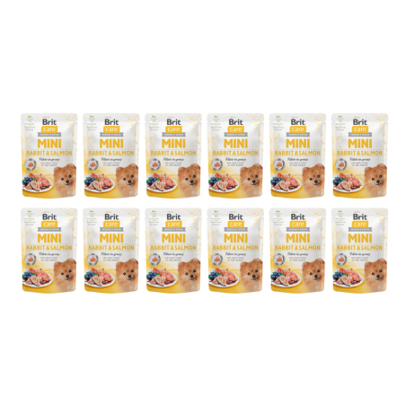 BRIT CARE MINI POUCH RABBIT&SALMON 12 x 85g