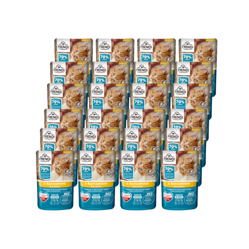 Pet Republic, Frendi Junior dla kota kawałki w sosie z kurczakiem 24 x 100 g