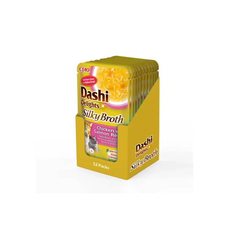 Inaba Cat Dashi Delights Silky Chicken Salmon 12 x 40g