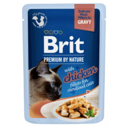 BRIT PREMIUM CAT Sterilised Chicken fillets in gravy 85g 104-101142