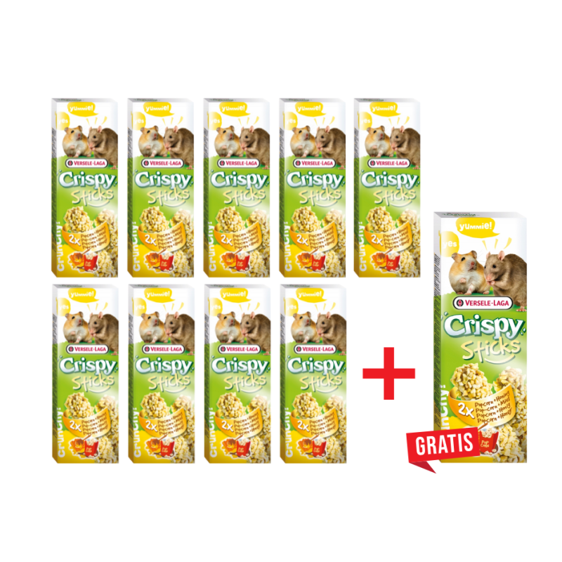 9+1 GRATIS! VERSELE LAGA Crispy Sticks, kolba popcorn&miód, 2 szt