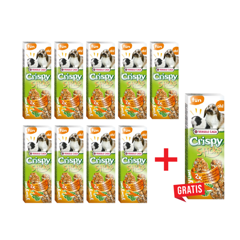 9+1 GRATIS! VERSELE LAGA Crispy Sticks, kolba marchewka&pietruszka, 2 szt