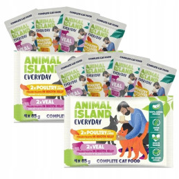 ANIMAL ISLAND EVERYDAY MOKRA KARMA KOTA CIELĘCINA DRÓB 8 x 85g