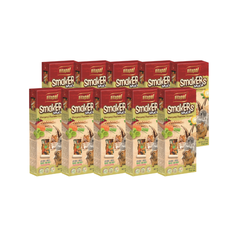 ZESTAW 10 x Vitapol, smakers dla gryzoni, warzywny, 2szt, 90g
