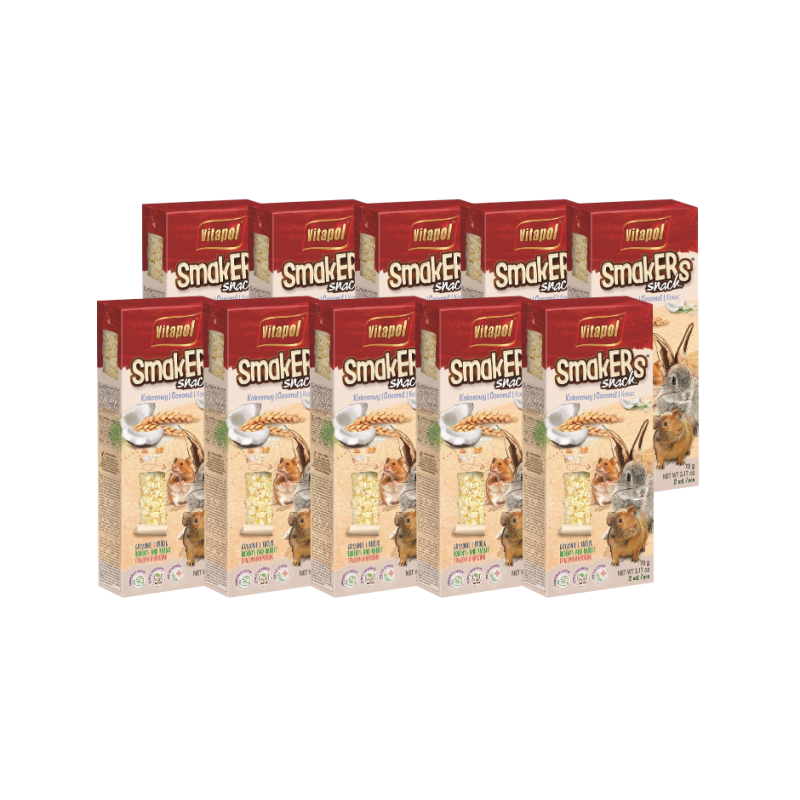 ZESTAW 10 x Vitapol, smakers dla gryzoni, kokos, 2szt, 70g