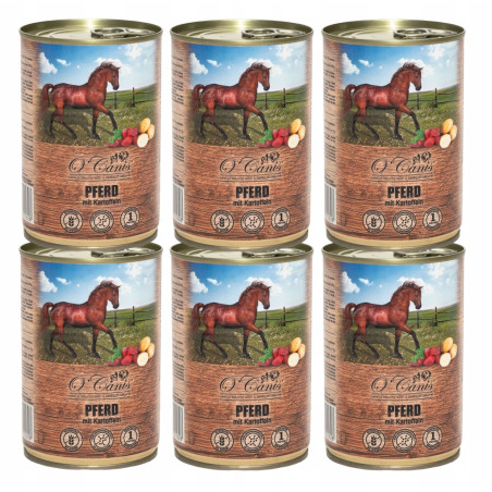 6 x O'Canis, pies, konina z ziemniakami, puszka 400g