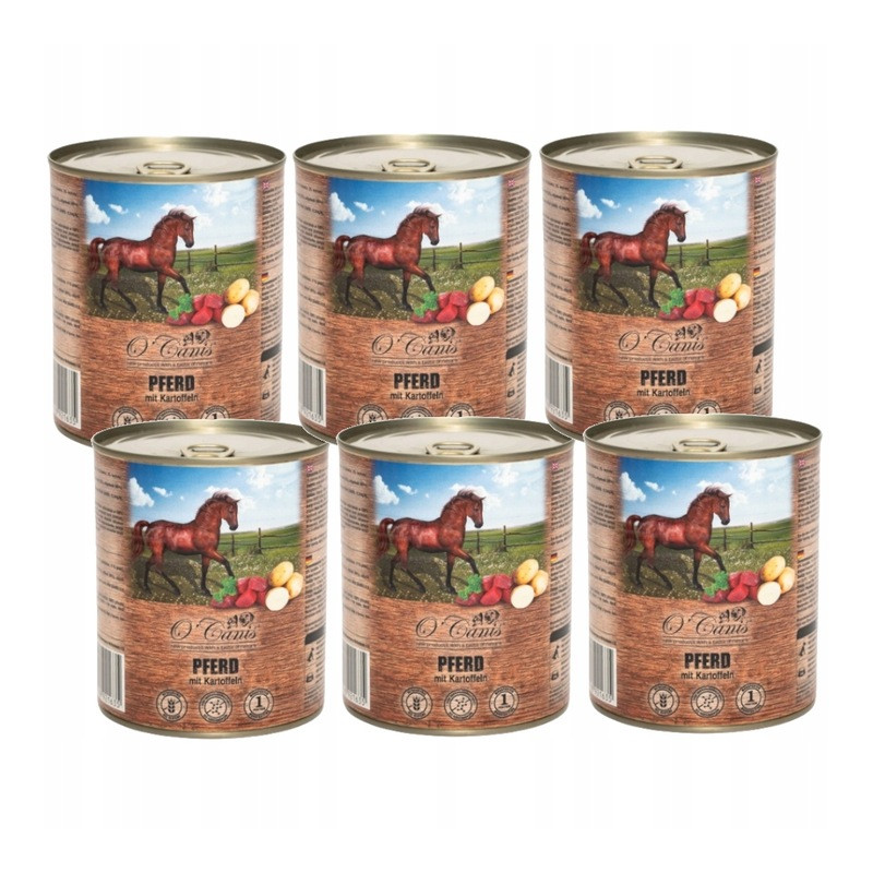 6 x O'Canis, pies, konina z ziemniakami, puszka 800g