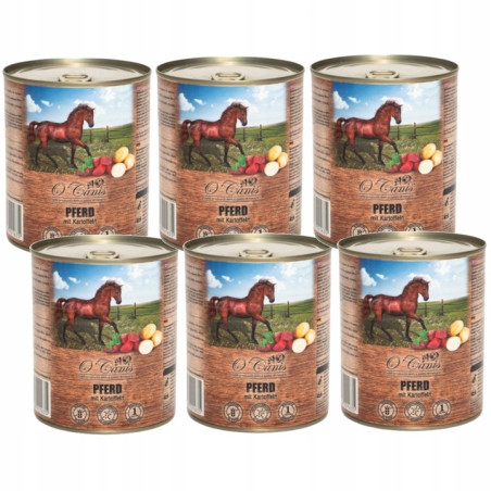 6 x O'Canis, pies, konina z ziemniakami, puszka 800g