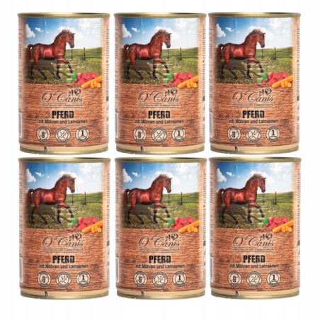 6 x O'canis, konina z warzywami i siemieniem lnianym, 400g