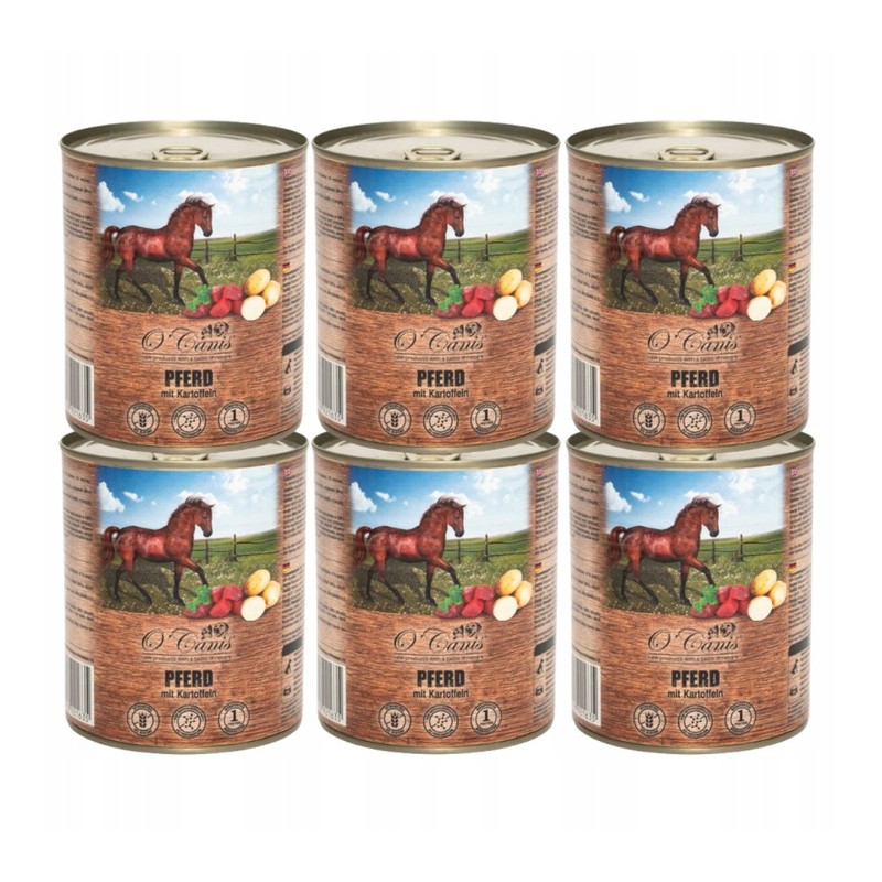 6 x O'canis, konina z warzywami i siemieniem lnianym, 800g mokra karma dla psa