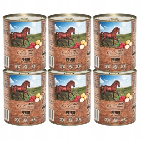 6 x O'canis, konina z warzywami i siemieniem lnianym, 800g mokra karma dla psa