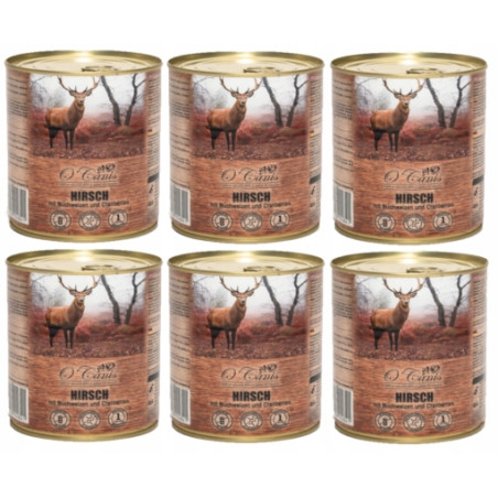 6 x O'Canis, pies, jeleń z kaszą gryczaną, puszka 800 g