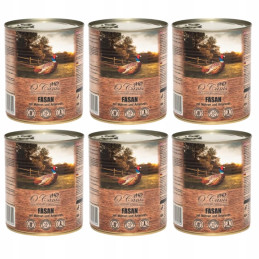 6 x O'Canis, pies, bażant z marchewką, puszka 800 g