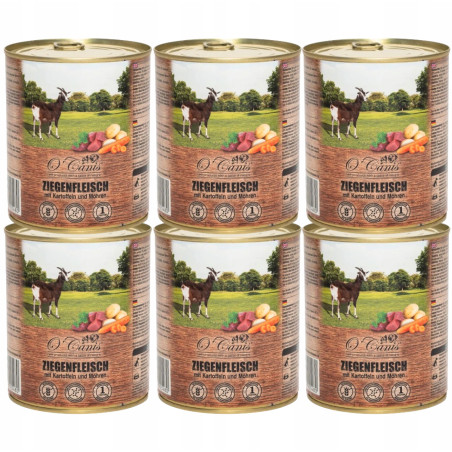 6 x O'Canis, pies, koza z ziemniakami, puszka 800 g