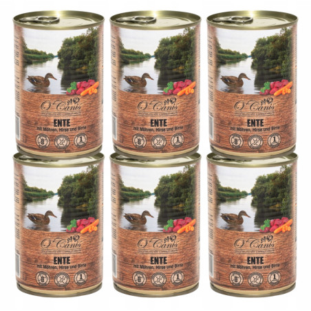 6 x O'Canis, pies, kaczka z marchewką, puszka 400 g