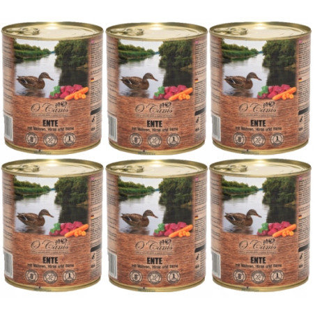 6 x O'Canis, pies, kaczka z marchewką, puszka 800 g