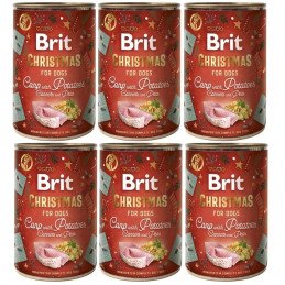 6 x Brit mono protein, Christmas Dinner Karp, 400 g