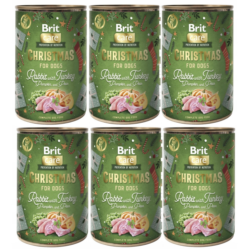 6 x BRIT CARE DOG CHRISTMAS RABBIT 400g