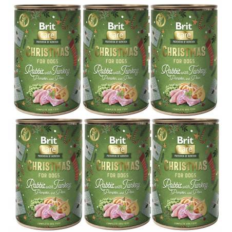 6 x BRIT CARE DOG CHRISTMAS RABBIT 400g
