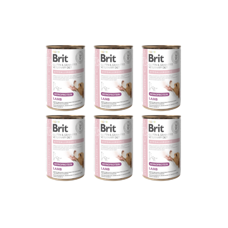 6 x BRIT VD DOG HYPOALLERGENIC MONO LAMB , puszka 400 g , mokra wetrynaryjna karma dla psa
