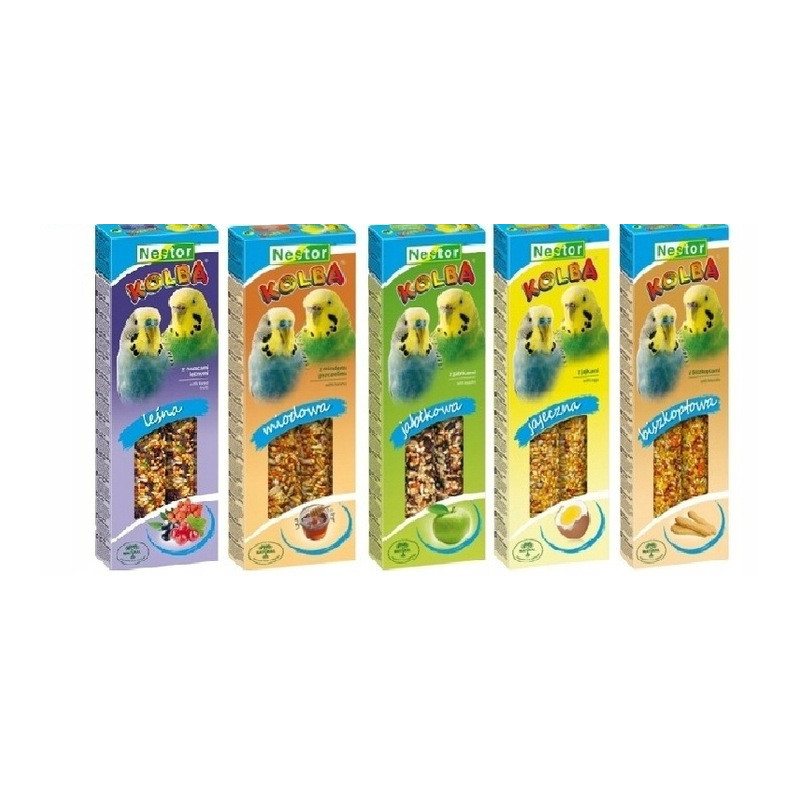 Zestaw kolb dla małych papug Nestor 10 szt mix smaków
