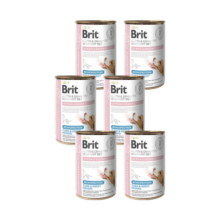 Brit VD, hypoallergenic mono, tuna&sweet potato, 6 x 400g