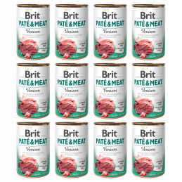 Brit, pate&meat venison, mokra karma, pies, 12 x 400 g
