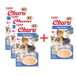 Inaba Cat Churu Tuna 4x56g Przysmak Dla Kota Pasta Z Tuńczyka 3+1 Gratis