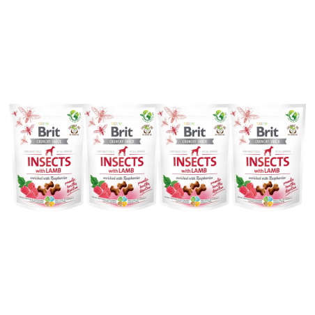 Brit, hipoalergiczna przekąska Crunchy Cracker, jagnięcina z malinami, 4 X 200 g