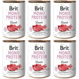 Brit, mono protein, dla psa, jagnięcina, 6 x 400 g