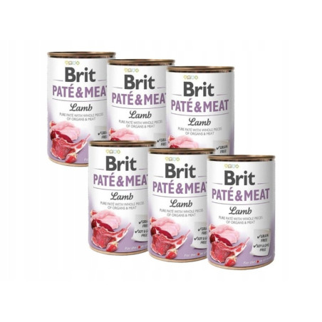 Brit, pate&meat, lamb, pies, 6 x 800 g, mokra karma monobiałkowa dla psa