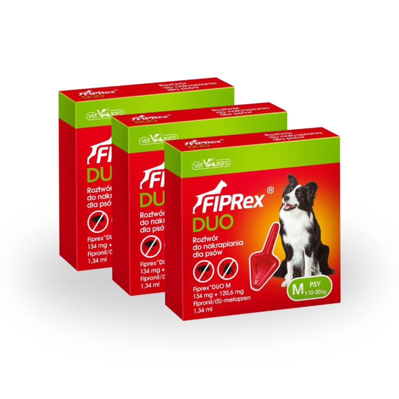 3 x Vet agro, Fiprex duo M, 10-20kg