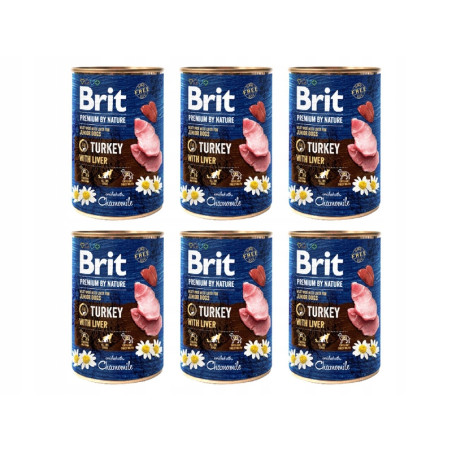 Brit, Premium by Nature, indyk wątróbka, 6 x 400g