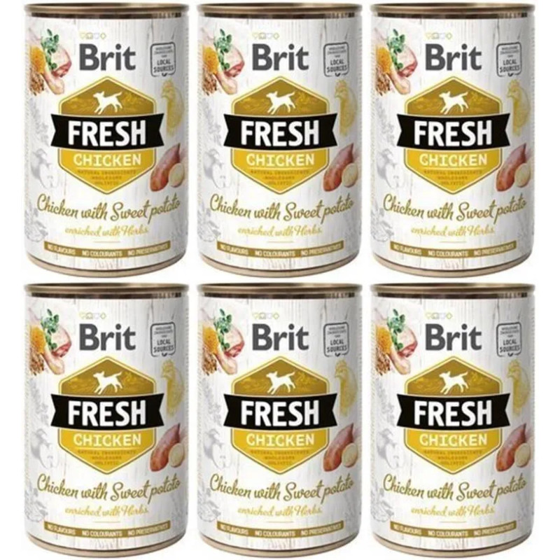 BRIT FRESH Chicken & Sweet Potato, 6 x 400g