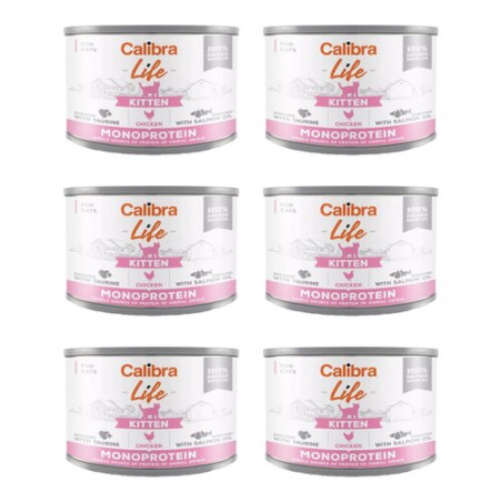 Calibra life, kocię, kurczak i serca z kurczaka, 6 x 200 g