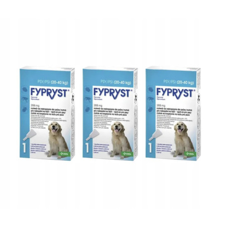 Fypryst, preparat na pchły i kleszcze, dla psów 20- 40 kg, 3 szt