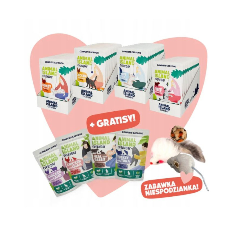 Animal Island LOVE BOX 48x85g +4 GRATIS saszetki MIX