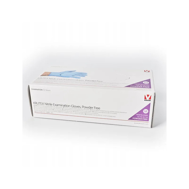 RĘKAWICE NITRYLOWE BEZPUDROWE M niebieskie /OP. 100 SZT / KRUTEX 261133