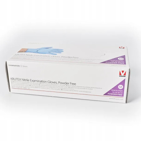 RĘKAWICE NITRYLOWE BEZPUDROWE M niebieskie /OP. 100 SZT / KRUTEX 261133