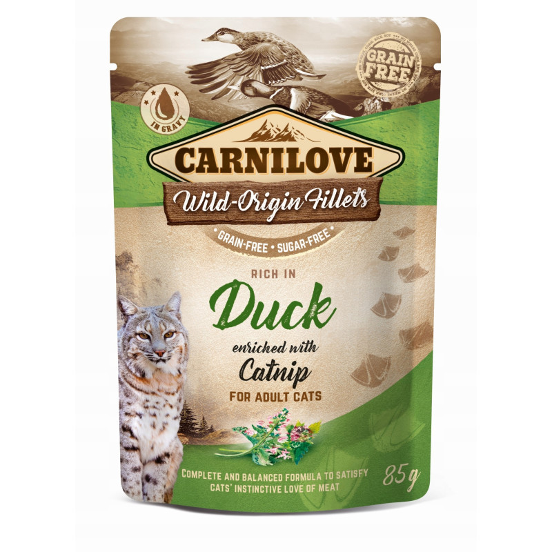 CARNILOVE CAT POUCH DUCK&CATNIP 85g