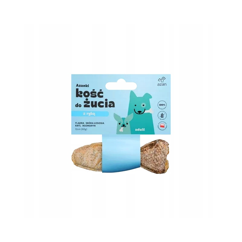 AZANKI KOŚĆ Z FLĄDRĄ - RYBKA 12cm