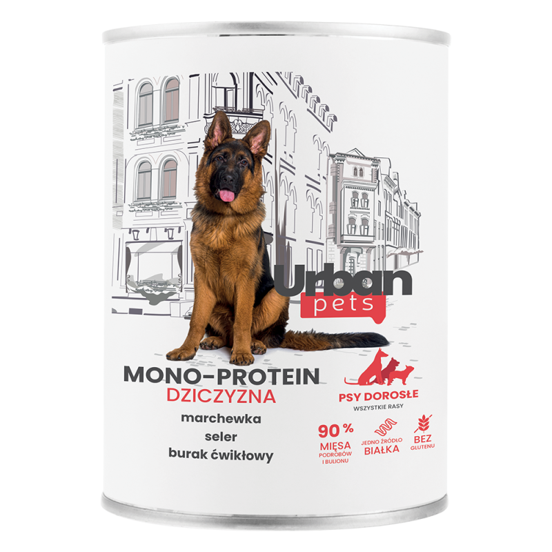 Over Zoo Urban Pets Karma dla psa Mono protein dziczyzna 400g