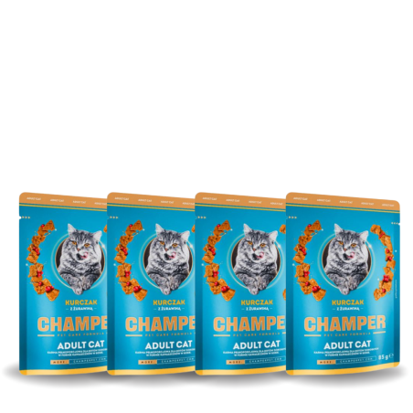 Champer, kot, kurczak z żurwainą. ZESTAW 4 X 85 g