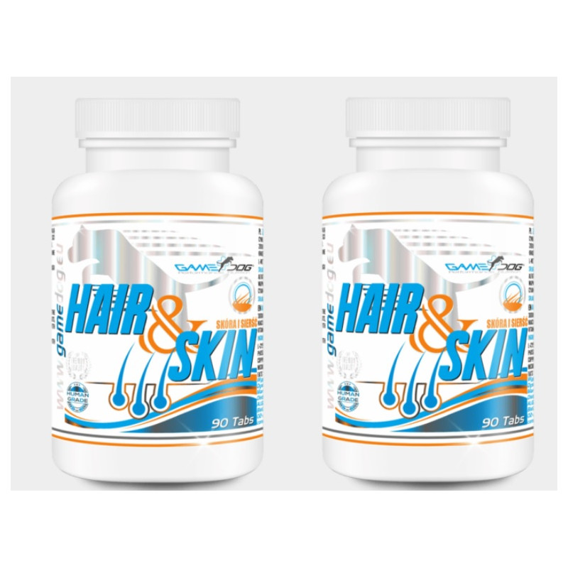 ZESTAW 2 x Game dog, Hair&Skin, 90 tabl suplement na sierść